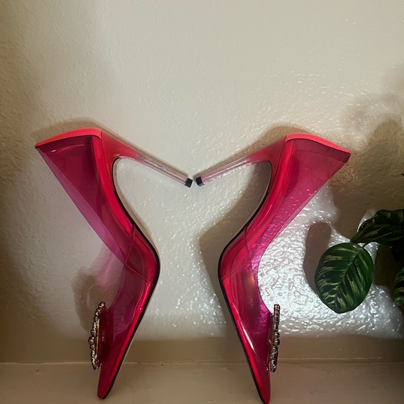 GOOD AMERICAN PINK Cinder-F*cking-Rella Jeweled Toe Pump Pink - Picture 4 of 6